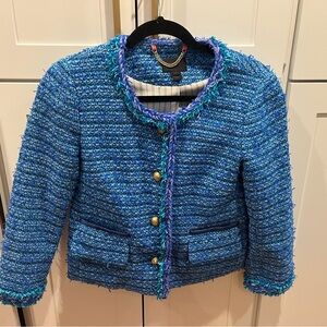 Jcrew Blue Tweed Jacket